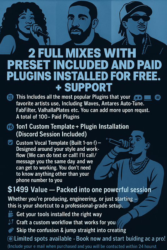2 Full Mixes with Preset Included and Paid Plugins Installed for Free. + Support